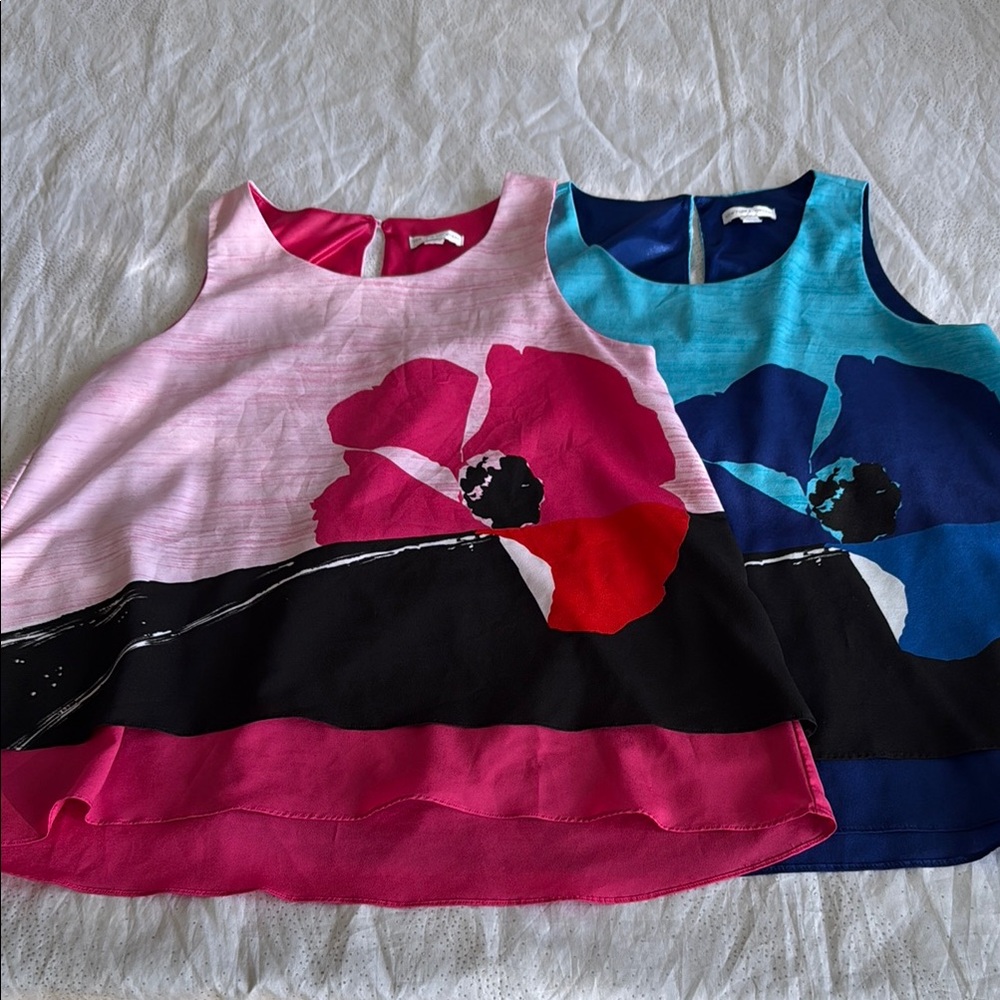 New York & company sleeveless shirt for women size M (  2 pieces )